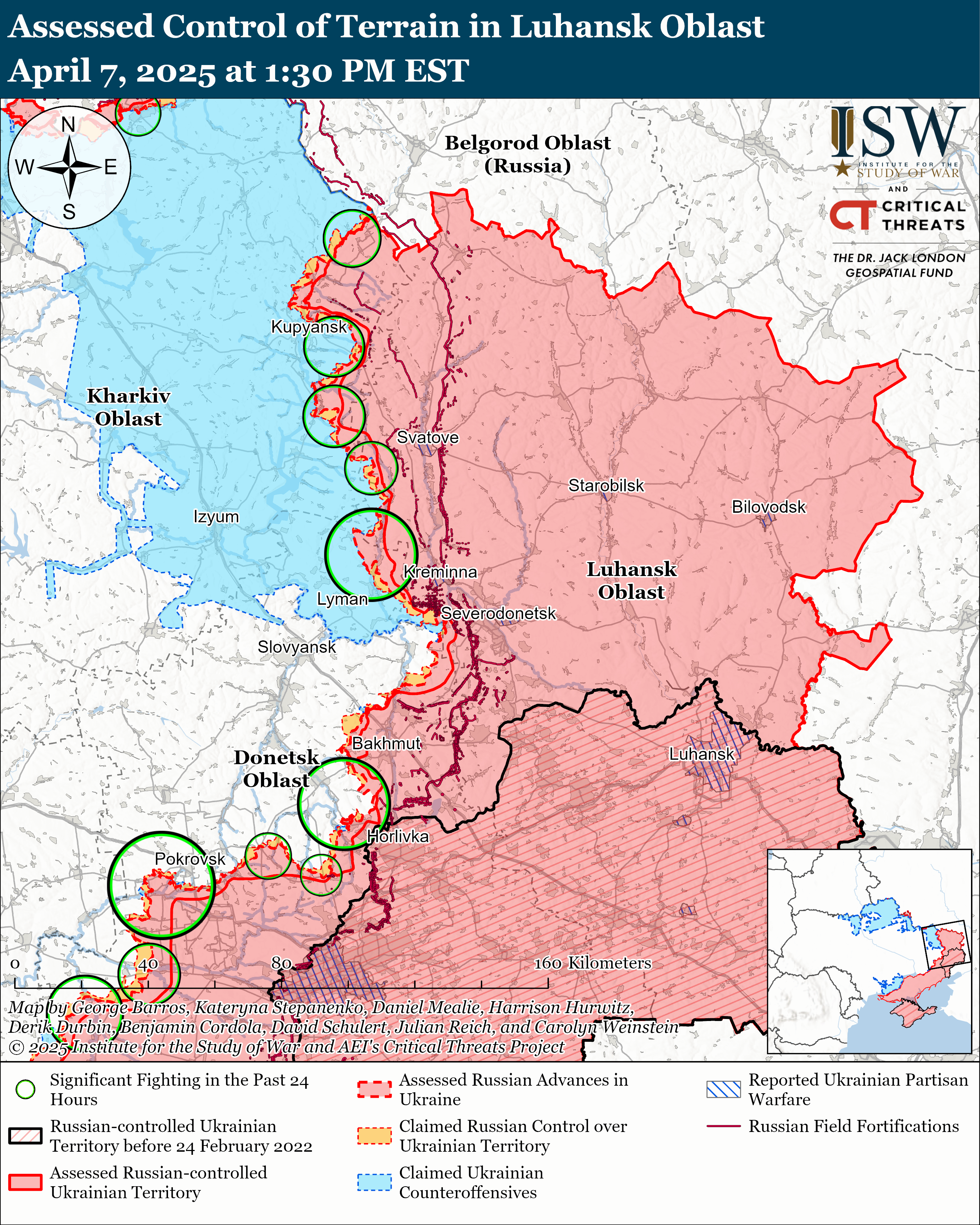 Росіяни знову просунулися на кількох напрямках фронту: карти ISW